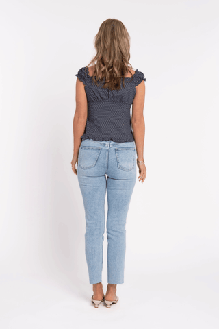 MILA - Jean mom fit bleu