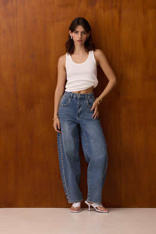 DARCY - Studded balloon jeans