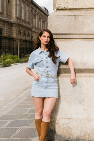 CELESTE - Combinaison skort bleu