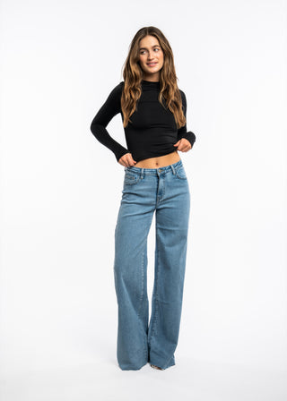APRIL - Mid-rise wide jeans
