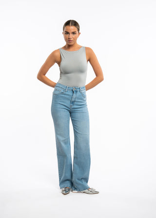 ADELINE - Wide blue jeans