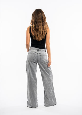 ANYA - Mid-rise wide leg stretch jeans