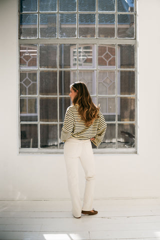 SHEILA - Ecru denim straight jeans