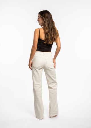 AERIA - Jean wide leg écru stretch