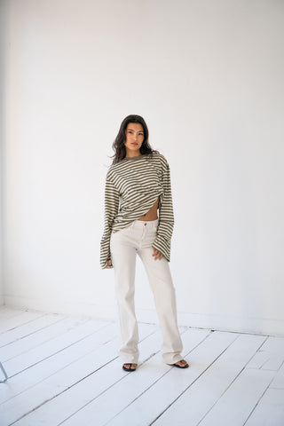 LYNN - Ecru long jeans
