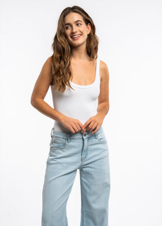 AMANY - Jean oversize stretch taille mi-haute