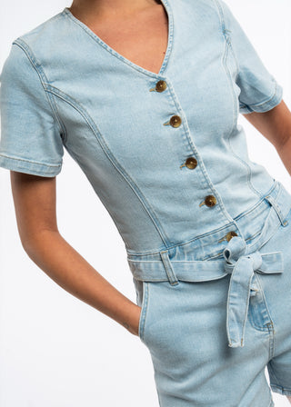 CLEO - Combinaison short en jean
