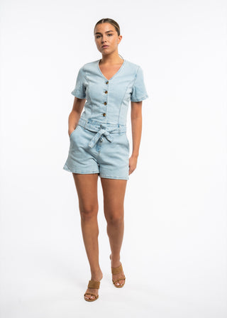 CLEO - Combinaison short en jean