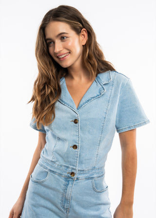 CINDY - Combinaison short col V