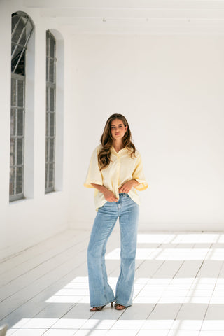FREYA - Flared blue jeans