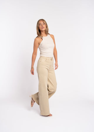 SADIE - Beige denim jeans