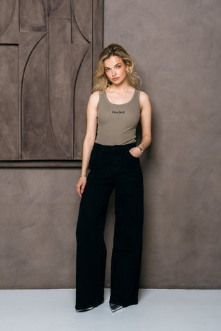 ATHENA - Jean noir wide leg