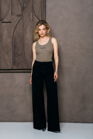 ATHENA - Jean noir wide leg
