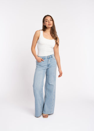 ANGEL - Jean wide leg détails coutures décalées