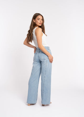 ANGEL - Jean wide leg détails coutures décalées