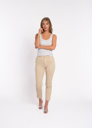MAX - Jean mom en denim beige