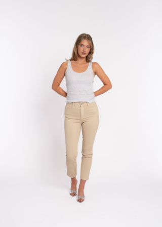 MAX - Jean mom en denim beige