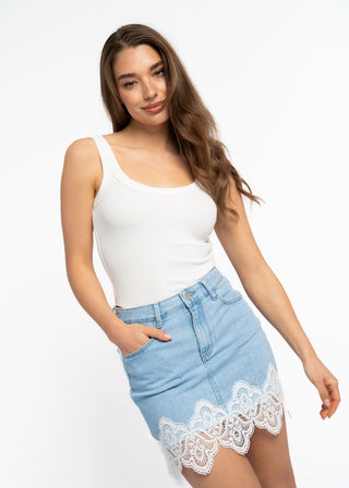 JENNIE - Skirt with white lace