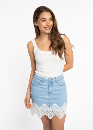 JENNIE - Skirt with white lace