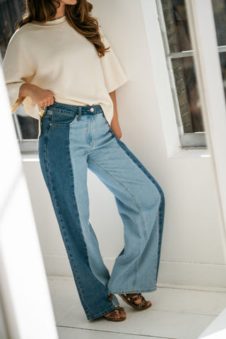 Sylvia - Two-tone jeans