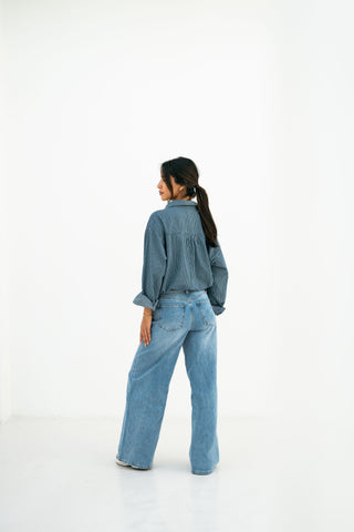 ASTENNE - Blue wide leg jeans