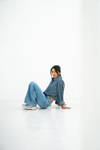 ASTENNE - Blue wide leg jeans