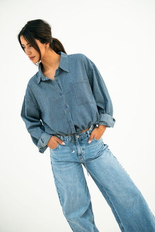 ASTENNE - Blue wide leg jeans