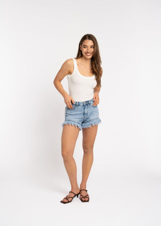 GENEVE - Short effiloché