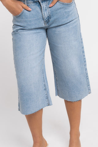 GAMILA - Bermuda denim bleu