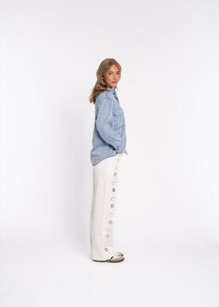 TALES - Chemise denim bleu poches haut