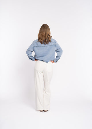 TALES - Chemise denim bleu poches haut