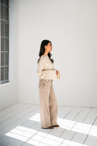 SERENA - Beige denim jeans