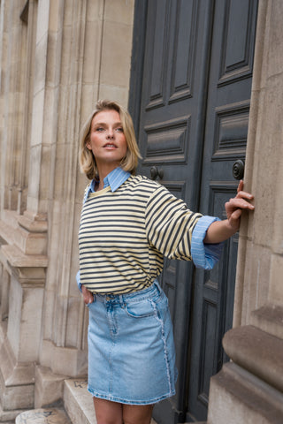JOY - Fringed side frayed skirt