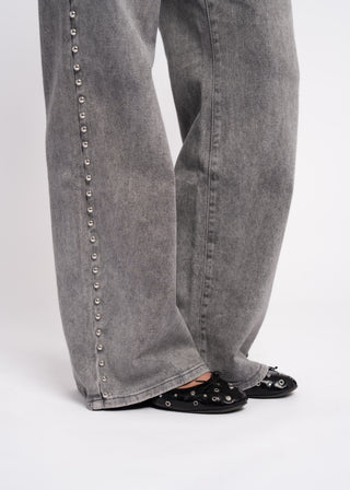DAISY - Studded wide-leg jeans