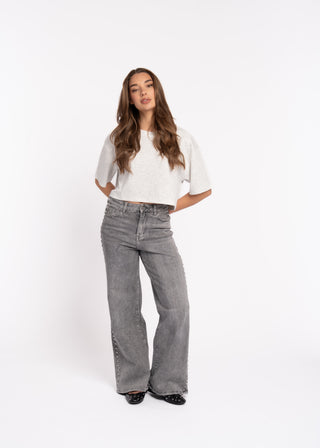 DAISY - Studded wide-leg jeans