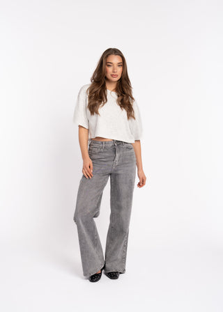DAISY - Studded wide-leg jeans