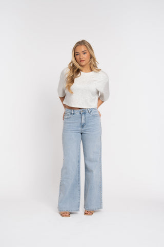 DAISY - Studded wide-leg jeans