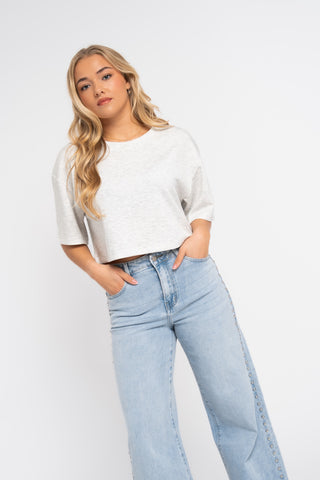 DAISY - Studded wide-leg jeans