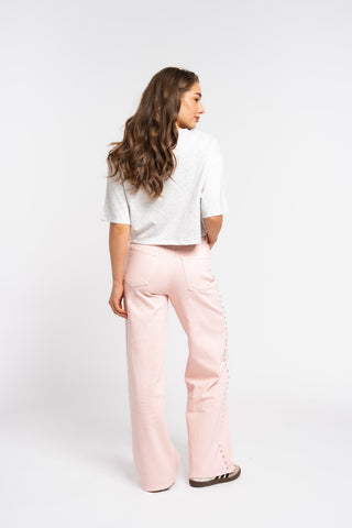 DAISY - Studded wide-leg jeans