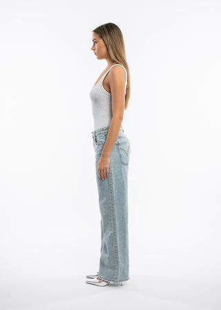 DORA - Straight jeans with studs front and back