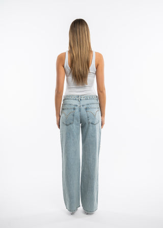 DORA - Straight jeans with studs front and back