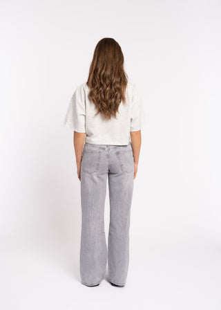 SICILY - Grey denim straight jeans