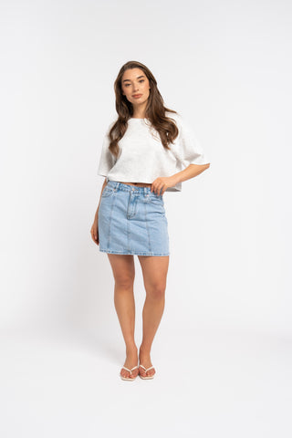JOSHUA - Blue denim skirt