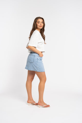 JOSHUA - Blue denim skirt