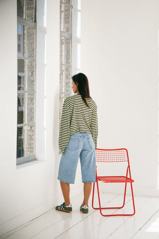 GISELLE - Bermuda denim bleu