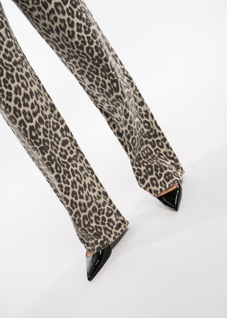 SONIA - Jean droit à motif léopard