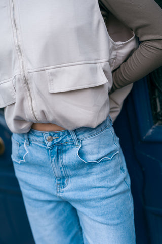 ARTY - Wide-leg jeans with fancy pocket