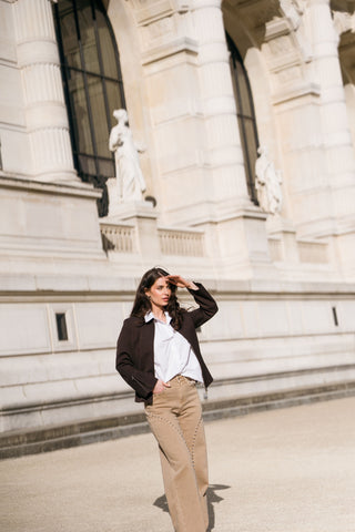 DORINE - Jean large à détails cloutés