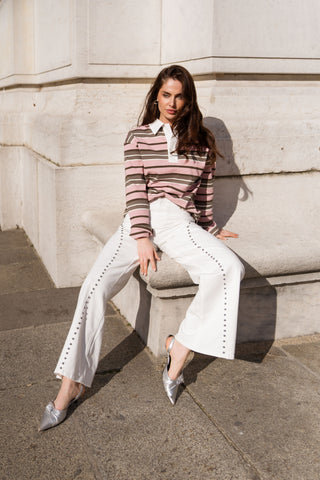 DORINE - Wide-leg jeans with studded details