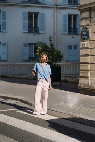DORINE - Wide-leg jeans with studded details
